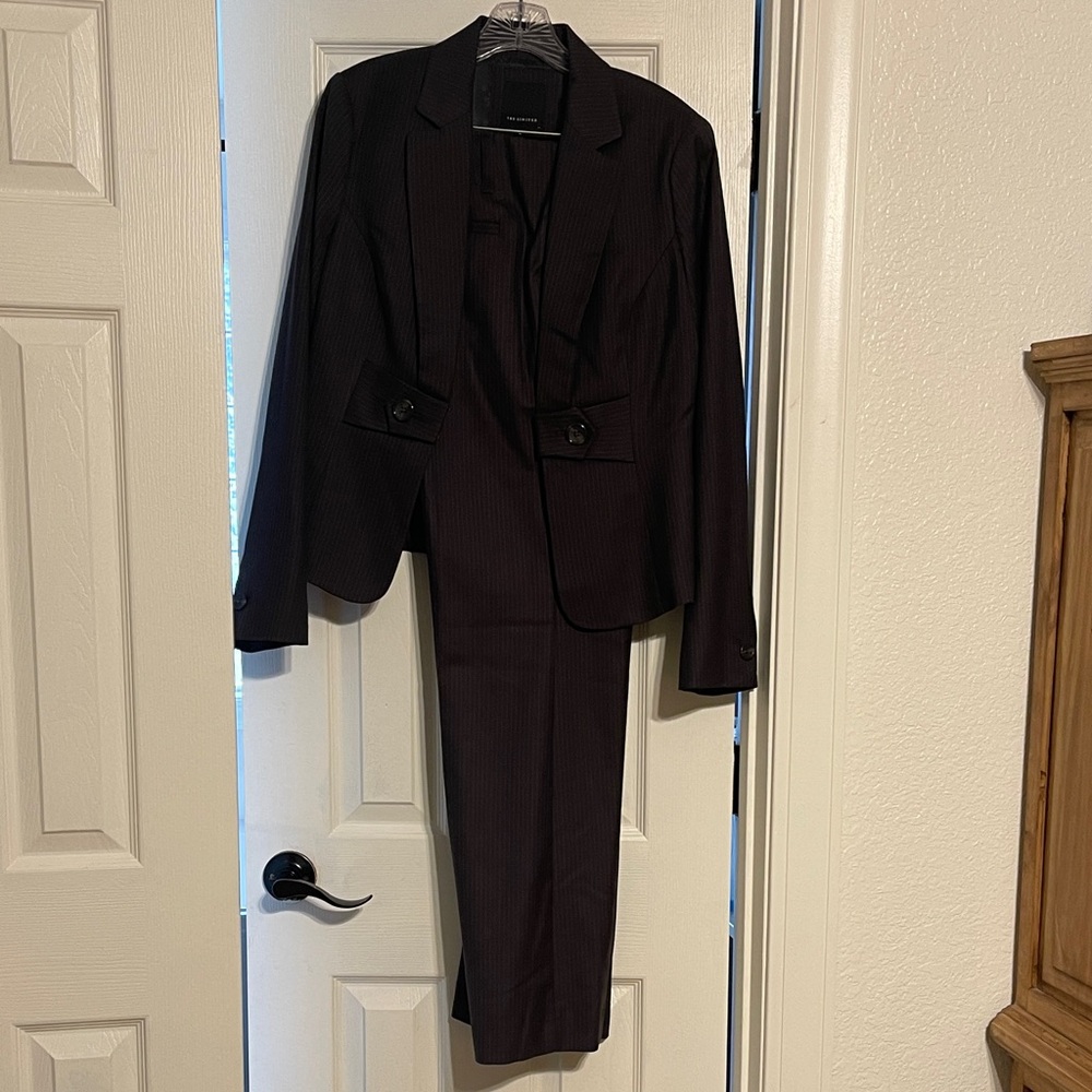 The Limited Dark Brown Pinstripe Women's Pantsuit